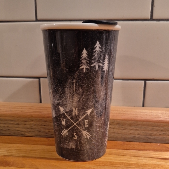 Plaid Reindeer Black Ceramic Mug - Picture 3 of 9